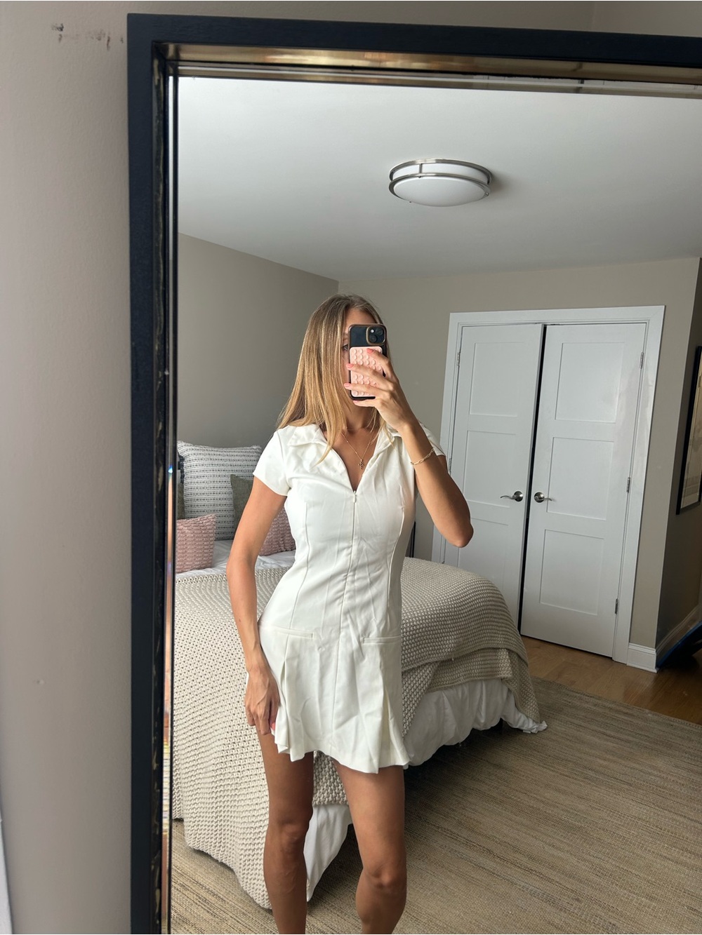 Zara White Tennis Polo Dress Size Medium - Picture 2 of 3